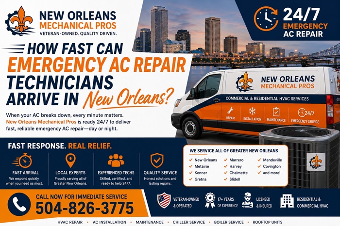 Emergency AC Repair New Orleans: How Fast Can Technicians Arrive?