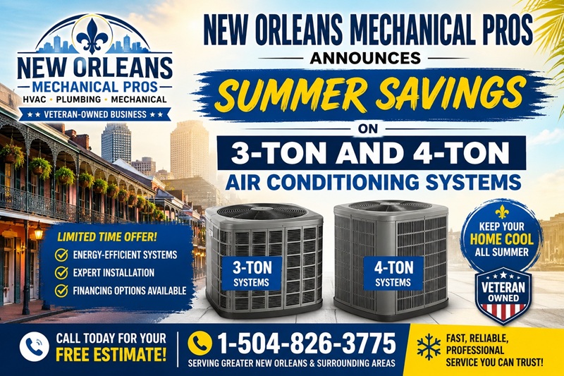 3 and 4 Ton AC System New Orleans: Summer Savings & Installation Guide