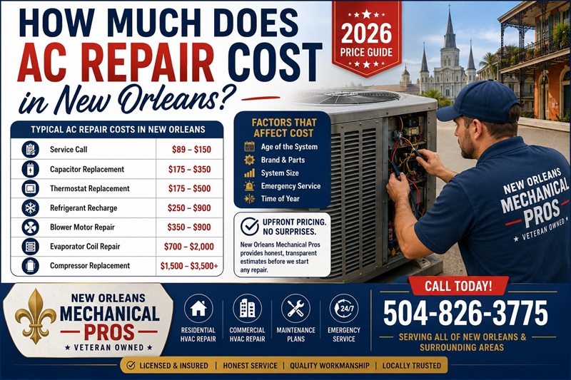 How Much Does AC Repair Cost in New Orleans? (2026 Price Guide)
