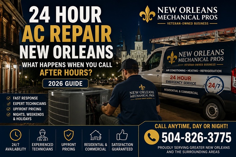 Emergency AC Repair New Orleans: 24 Hour Service—What Happens When You Call After Hours? (2026 Guide)
